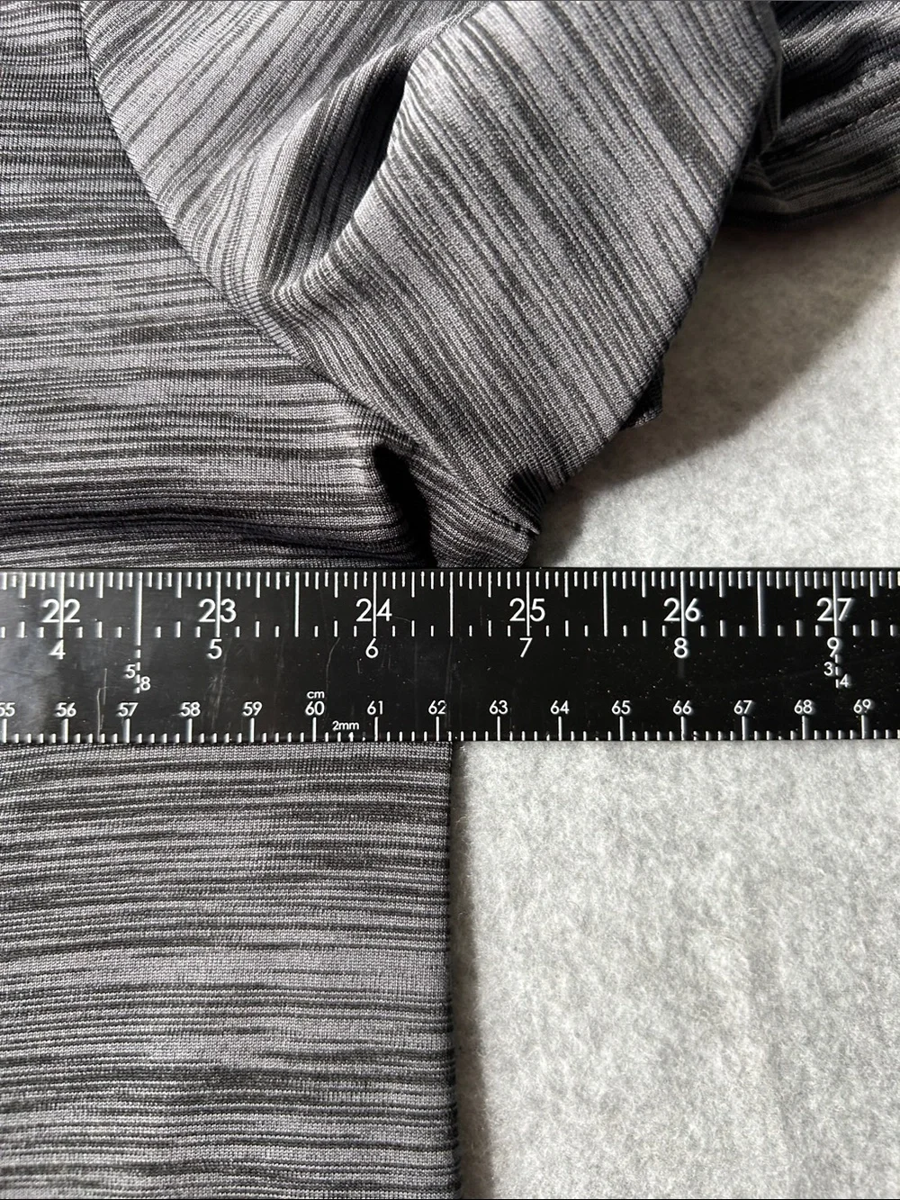 adidas Gray Heather Short Sleeve Performance Tee with White Shoulder Stripes